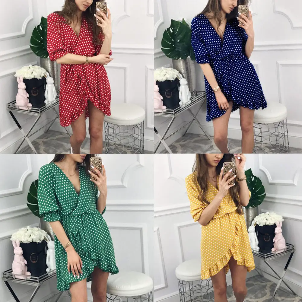 Новинка лета 2018 стильное модное повседневное Пляжное Платье макси с оборками и V