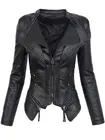 Женская мотоциклетная куртка из искусственной кожи, на осеньзиму