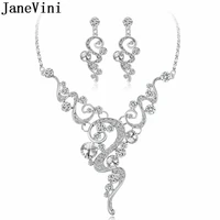 janevini fashion women necklace set luxury rhinestone engagement bridal necklaces beaded party jewelry accessories 2019