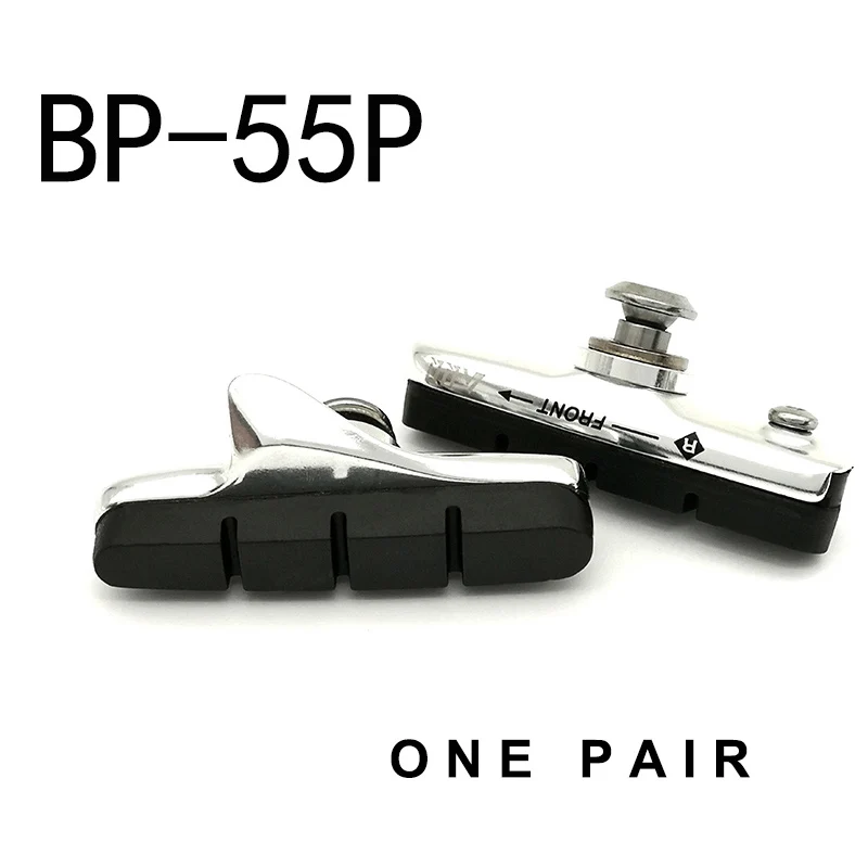 BP-55P AQQ 1 пара тормозных колодок для шоссейного велосипеда, велосипедный тормоз, v-образный тормоз, держатель обуви, резиновые блоки, прочные велосипедные аксессуары - Цвет: BP-55P