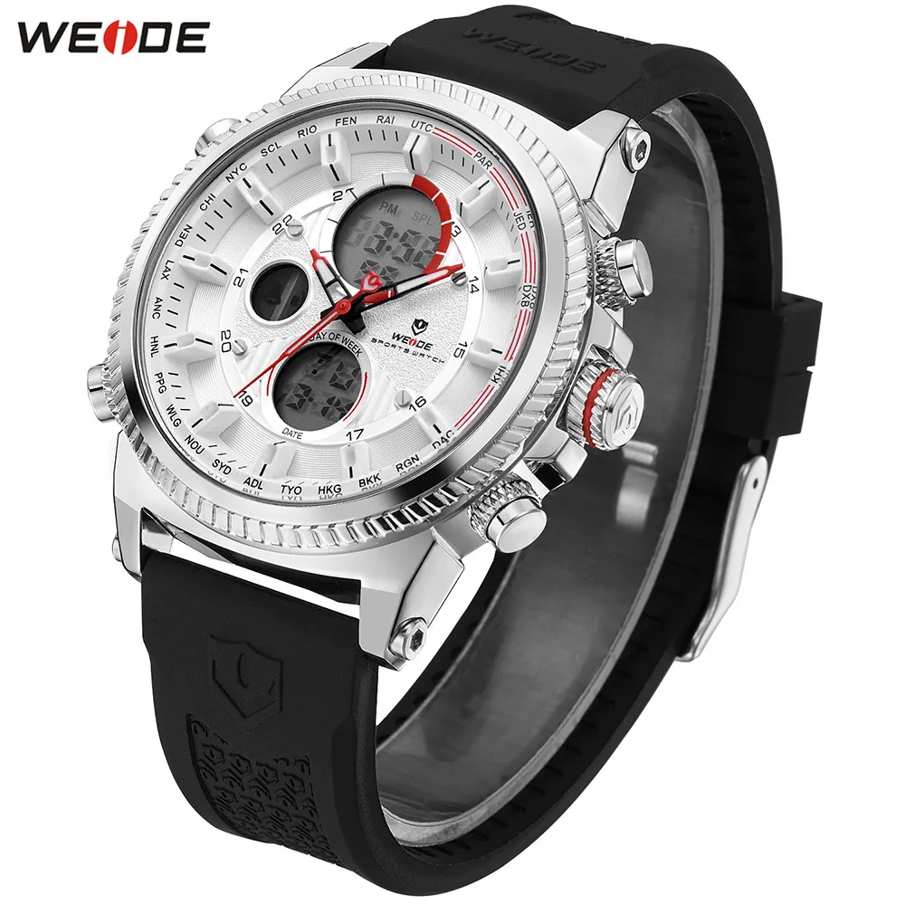 Оригинальные модные часы WEIDE мужские спортивные Цифровые кварцевые светодиодные