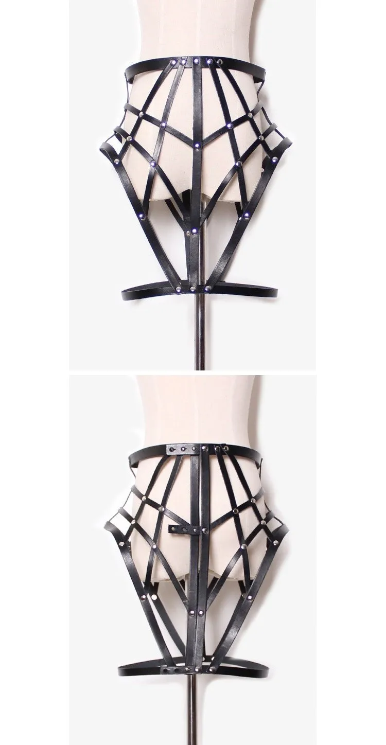 Сексуальные модные регулируемые ремни для тела из искусственной кожи шипованные