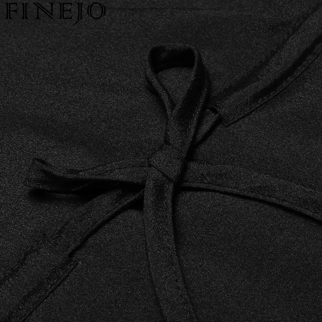 Женская свободная туника FINEJO повседневная однотонная с v образным вырезом и