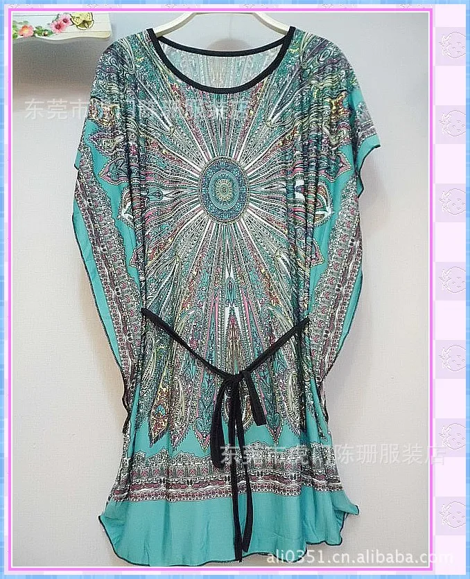 Лето 2017 г. Повседневная национальной печати платье свободно плюс размер пояса Ice