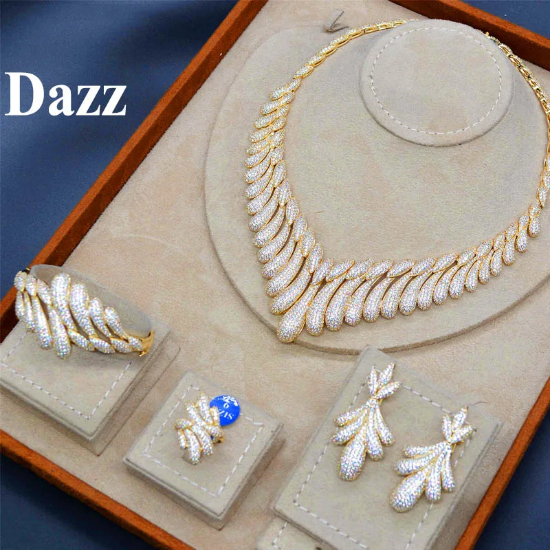 Dazz Роскошные капли воды кисточки блестящий циркон золото женский свадебный