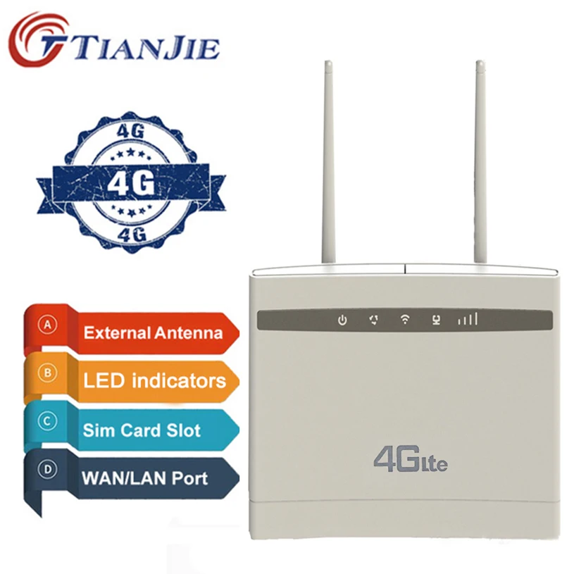 Wi fi роутер TianJie 4G LTE CPE репитер модем Мобильная точка доступа беспроводной