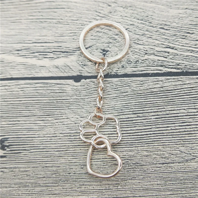 Ажурный брелок для ключей с изображением лапы домашних животных милый собак