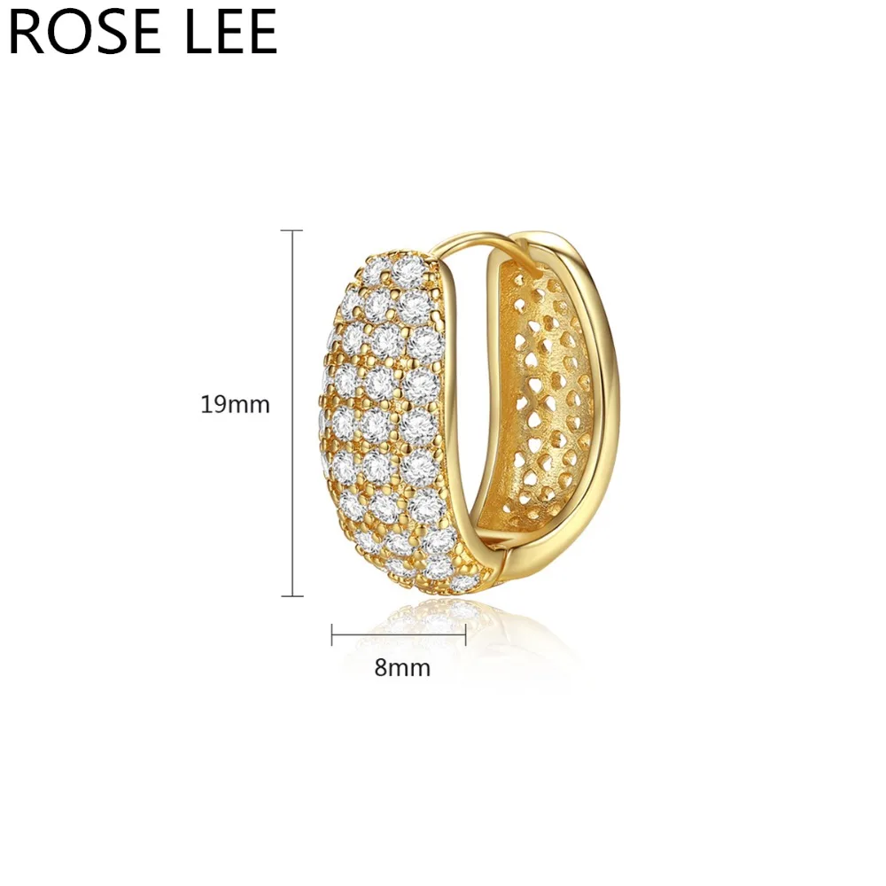 Женские серьги кольца rose lee круглые золотого цвета в винтажном стиле с
