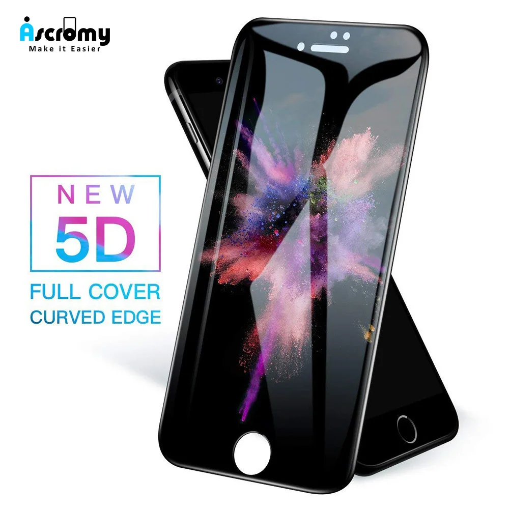 Ascromy 2 шт 5D Защитная пленка для экрана iPhone 7 Plus защитная из закаленного стекла 4D X 8 6