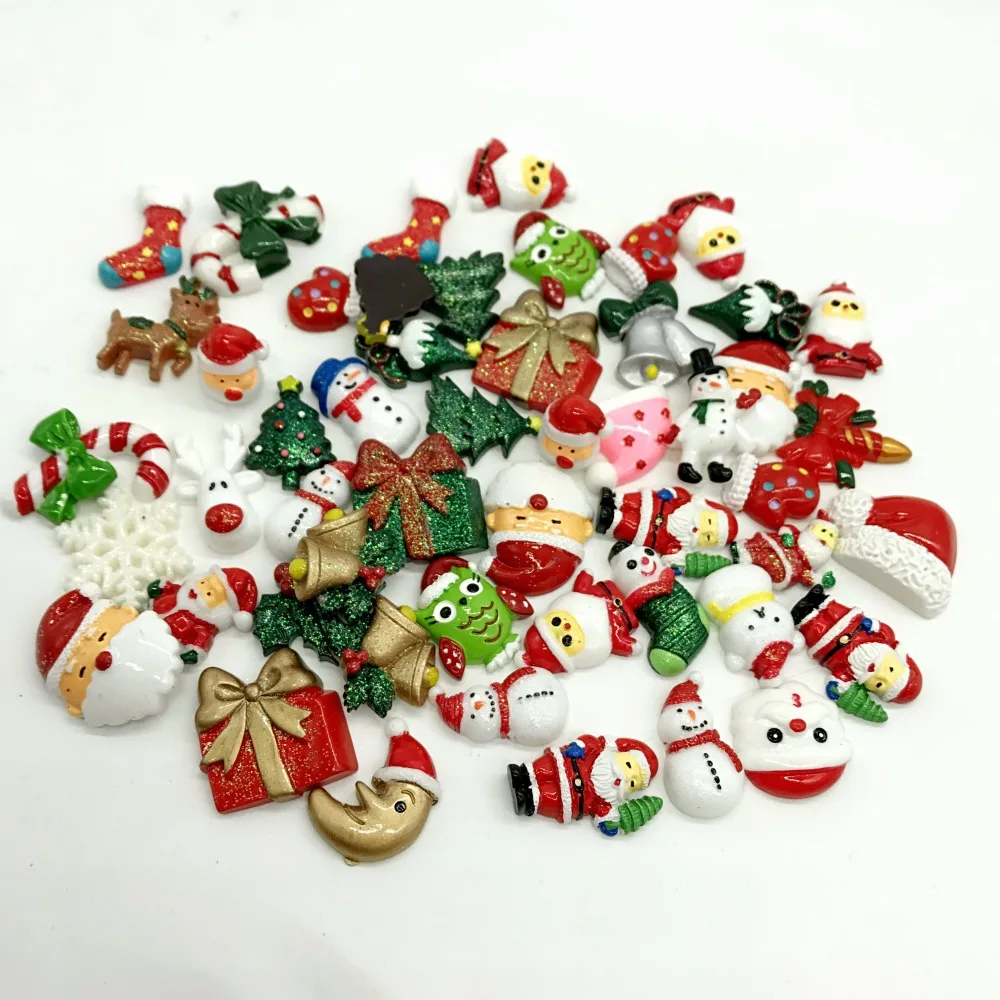 Бесплатная доставка! 10 шт. плоский задник из смолы кабошон Рождественская елка DIY