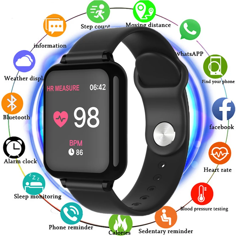 2019 New Smart Watch Men Women Heart Rate Blood Pressure Monitoring Call Message Reminder Waterproof Fitness Tracker for Android |