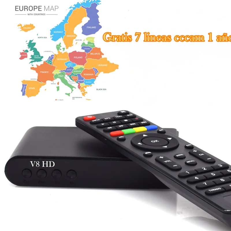 Рецептор DVB-S2 H.265 decodificador ТВ satelial бесплатно antena parabolica+ 7 линий Ccam+ USB Wi-Fi YouTube декодер тв цифровой