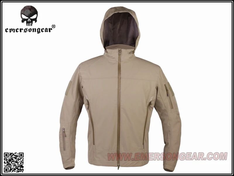 EMERSON Outdoor Light Tactical Soft Shell Jacket Hooded Breathable perspiration Combat Jacket Dark Earth EM6873D