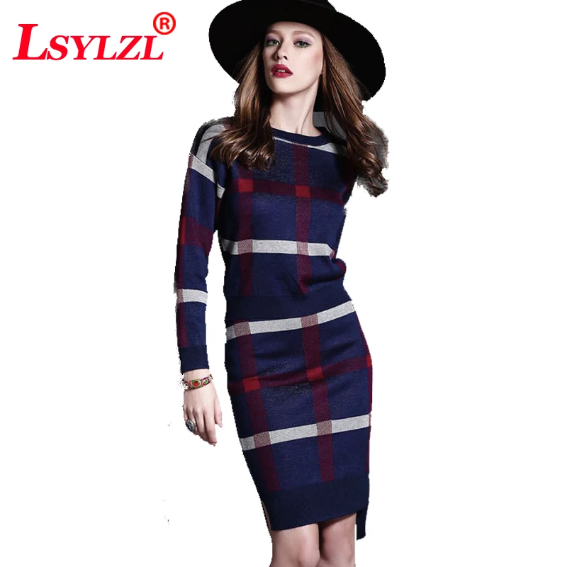 Женский трикотажный костюм знаменитости Модная трикотажная одежда с длинным