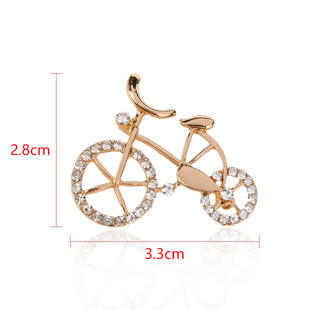 2019 модная элегантность Золотая брошь в форме велосипеда со стразами корсаж