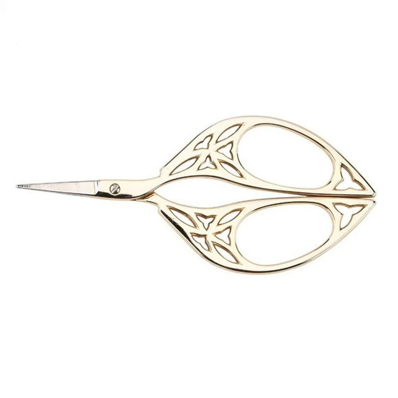 YZ Gold 1pcs VOILEY 1 шт./лот Нержавеющая сталь Европейский старинные Ножницы Античная Цветочные Швейные ножницы для рукоделия портной ножницы ткань DIY инструменты ножницы по металлу портновские ножницы ножницы кухонные ножницы - Цвет: YZ Gold 1pcs