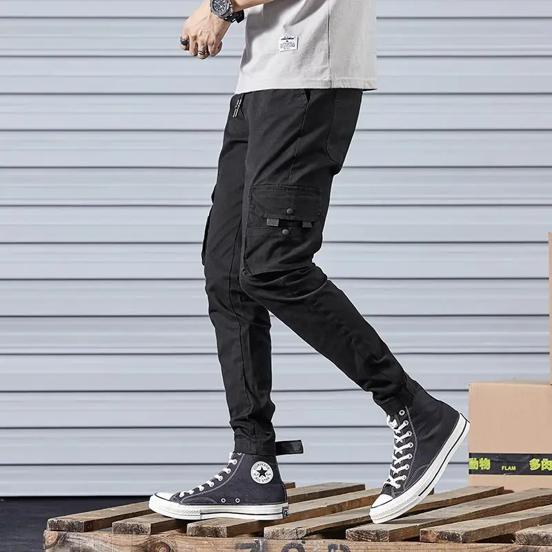 Мужские брюки карго повседневные в Корейском стиле облегающие Herren Hosen весна