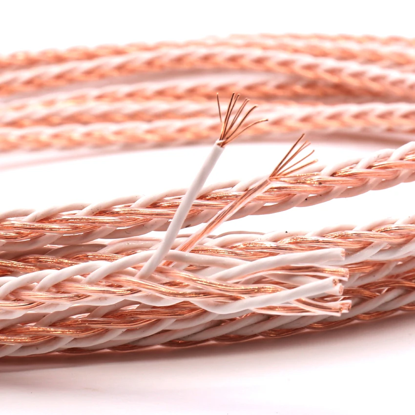 

High Purity 4TC 6N OCC Wire Speaker Cable Power Cord For Speaker Amplifier CD DVD Player Turntable 8cores