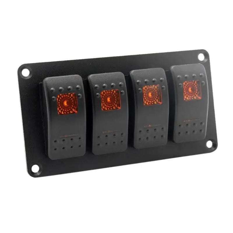 12 V/24 V морской лодки RV 4-Gang светодиодный на включения/выключения Кулисный пульт управления с помощью переключателя автомат защити цепи б/у