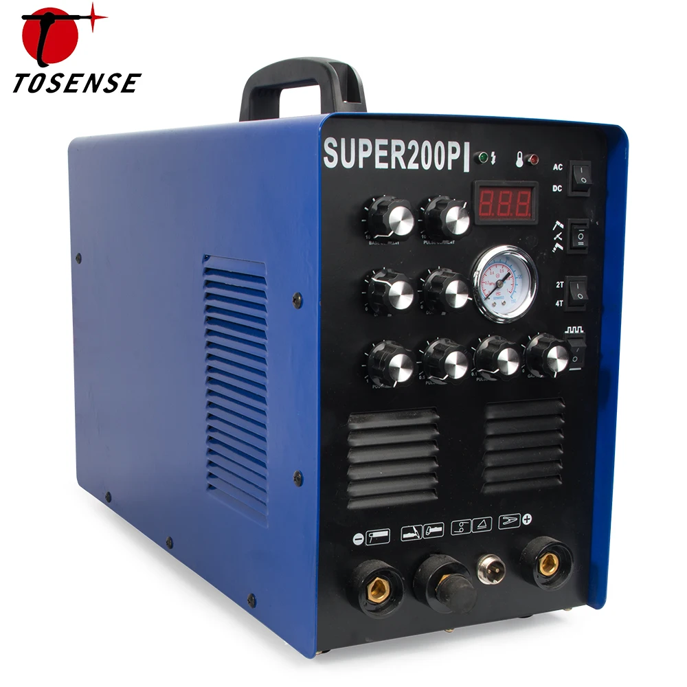 TOSENSE IGBT импульсный TIG/MMA алюминиевый сварочный аппарат 200A AC/DC 7 в 1 Milti-function сварочное оборудование 50A плазменный резак, сварочный аппарат