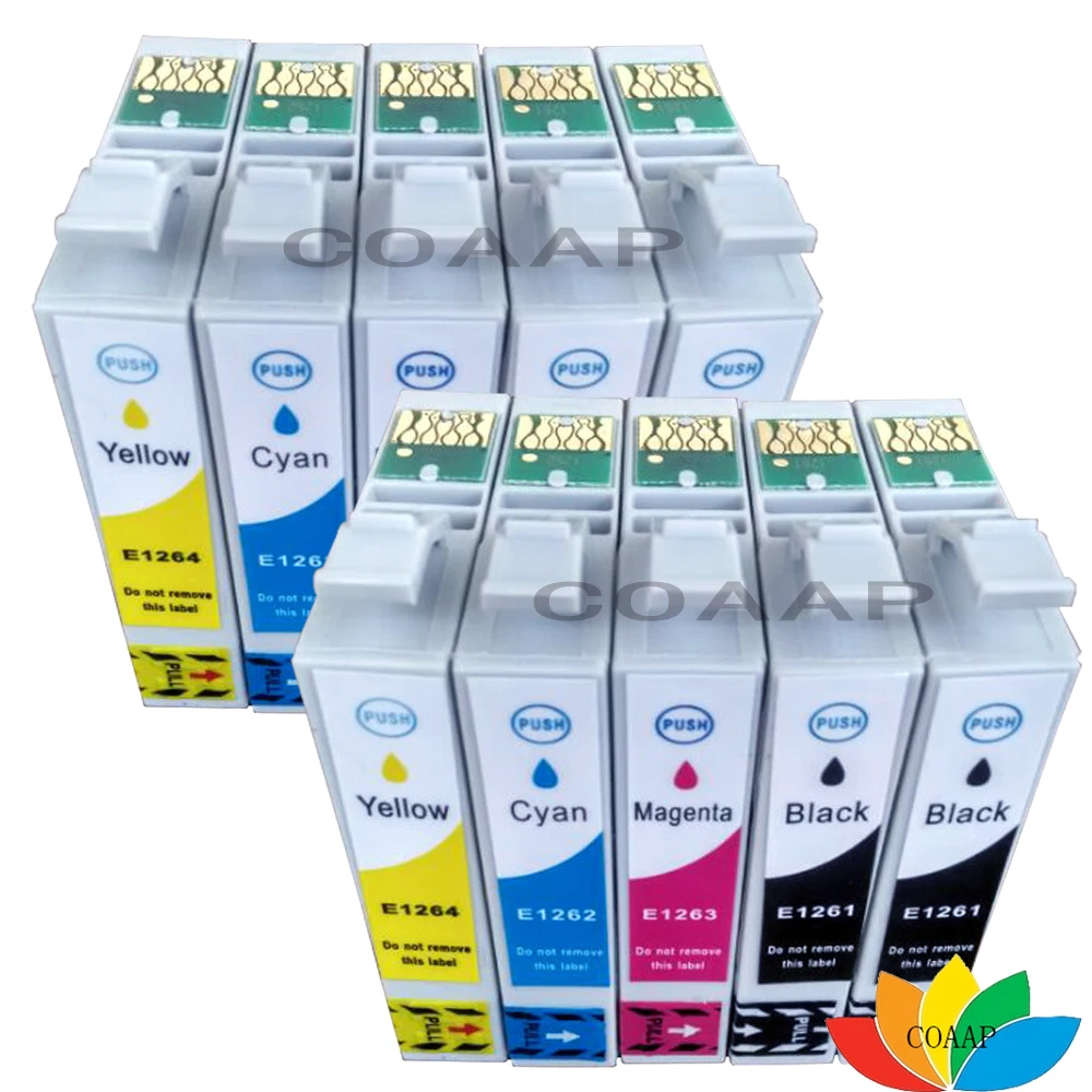 

10pcs Compatible Ink cartridge EPSON 126XL T1261 for WorkForce WF-3520 WF-3540 WorkForce 520 630 635 840 Printer