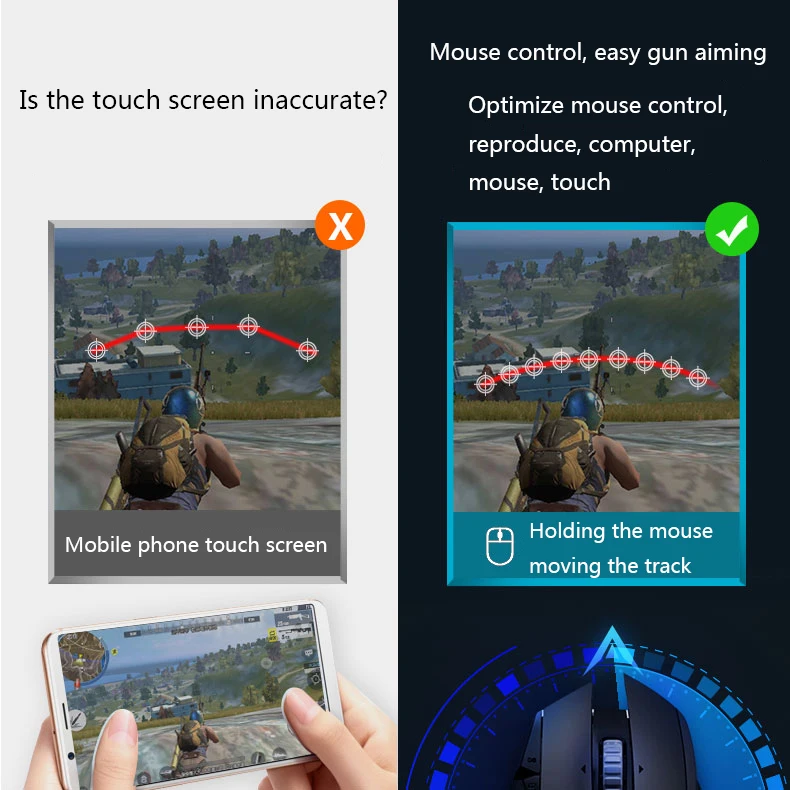 PUBG беспроводной Bluetooth мышь и клавиатура конвертер подключи и подключи для поддержки системы Android мобильный телефон/планшет и т. Д. Игры