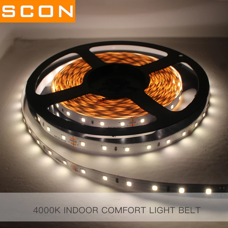 

SCON Room Ceiling & Wall Decoration LED Flexible Rope LED Strip Lights High CRI Ra90 2835 DC24V 60 Leds Cut Short Freely