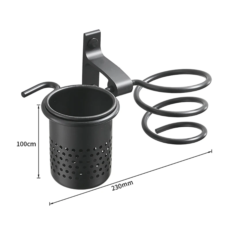 Держатель для фена с чашкой домашнего обихода фен волос полка металлическая