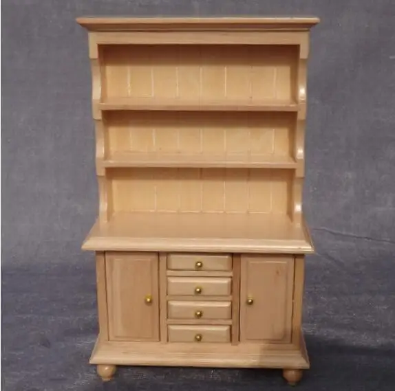 wooden color 1:12 милый мини кукольный домик миниатюрная витрина - Цвет: wooden color