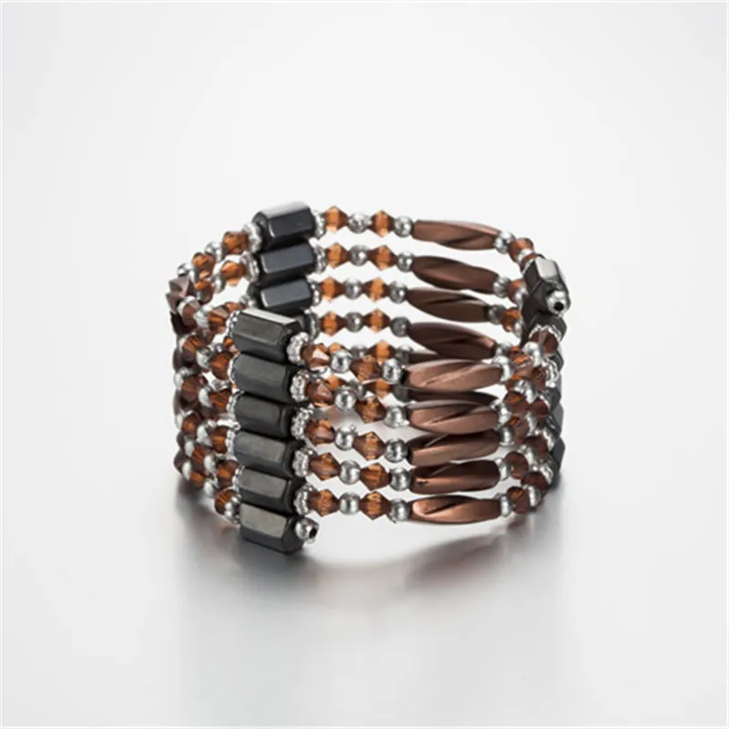 Magnetic Bracelet Womens Health Natural Hematite Beads Arbitrarily Adjustable Charm Multilayer Bracelets For Women | Украшения и