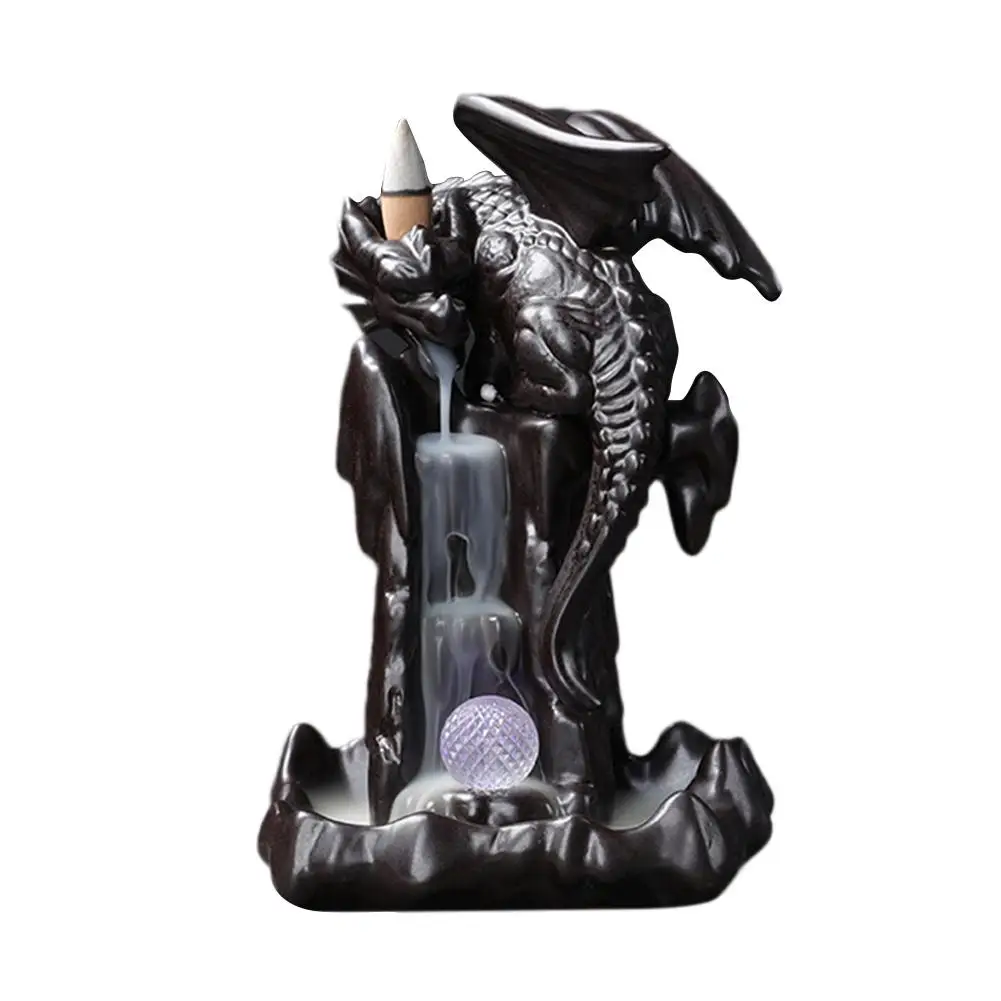 B Backflow Incense Burner Mountain River Handicraft Incense Holder Innovative Ceramic Aromatherapy Stove Decoration Incense Holder - Цвет: B