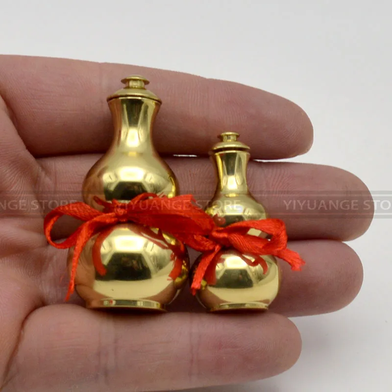 Открытая крышка в китайском стиле фэншуй Ву Лу Hu Lu медная Тыква амулет латунь