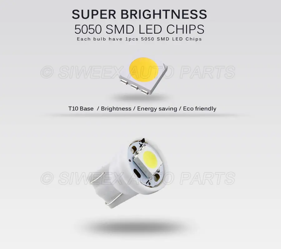 20 шт. Автомобильные светодиодные лампы T10 194 168 W5W SMD 1 5050 | Автомобили и мотоциклы
