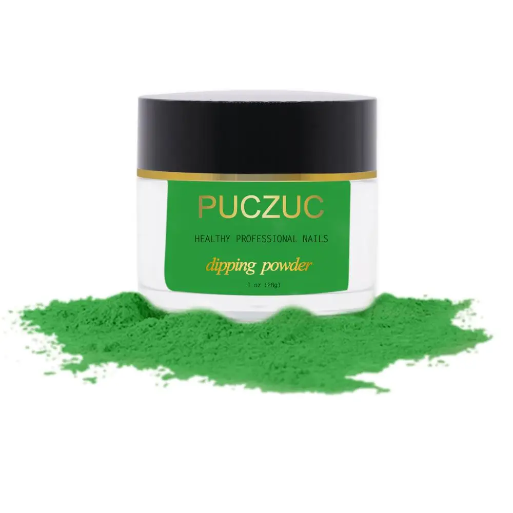 P041-1OZ PUCZUC 1 OZ Full Set Dipping Powder Base Top Coat Kits DIY Dip Nail Powder Manicure Set Brush Saver Powder - Цвет: P041-1OZ