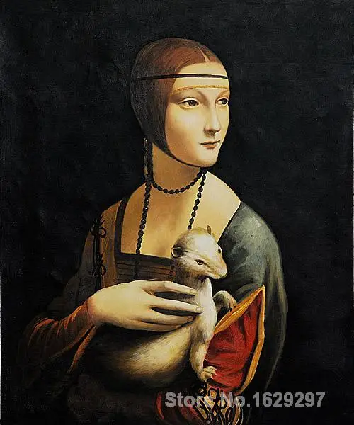 

Леди с eRMINE Leonardo Da Vinci живопись на продажу ручная роспись высокое качество