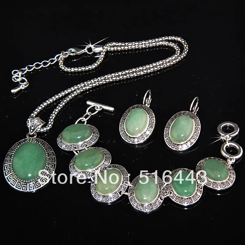 Новые 3 шт Винтаж Античная тибетский серебряный овальный Натуральный светло