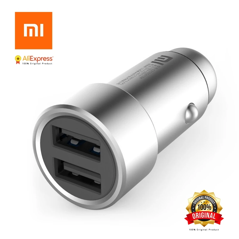 Xiaomi Mi автомобиля зарядное устройство 2 in 1 двойной USB порты и разъёмы адаптер