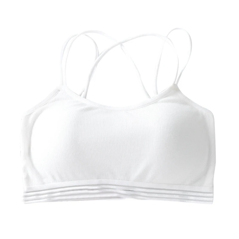 Однотонный белый черный женский сексуальный ребро эластичный бюстгальтер топы