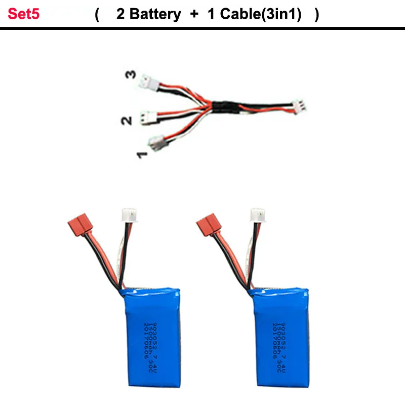 Set5 Высокое качество 7,4 В 1500 мАч 2S Lipo Батарея для WLtoys A959-B A969-B A979-B K929B RC пустыня Грузовик Авто Запчасти для запасных Запчасти зарядное устройство - Цвет: Set5