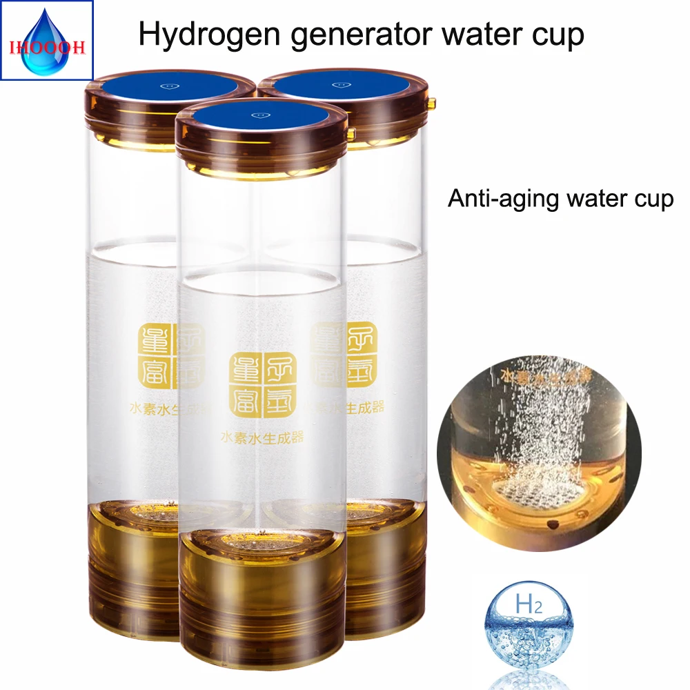 

Hydrogen Rich Generator 500ml Electrolysis Water Bottle Alkaline Drink Pure H2 Ionizer Anti-Aging Product Rechargeable Glass Cup