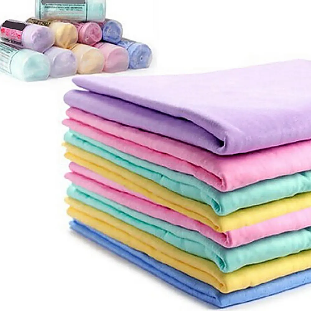 Случайные большие салфетки для мытья автомобиля кожа синтетическая замша полотенце всасывание сухое