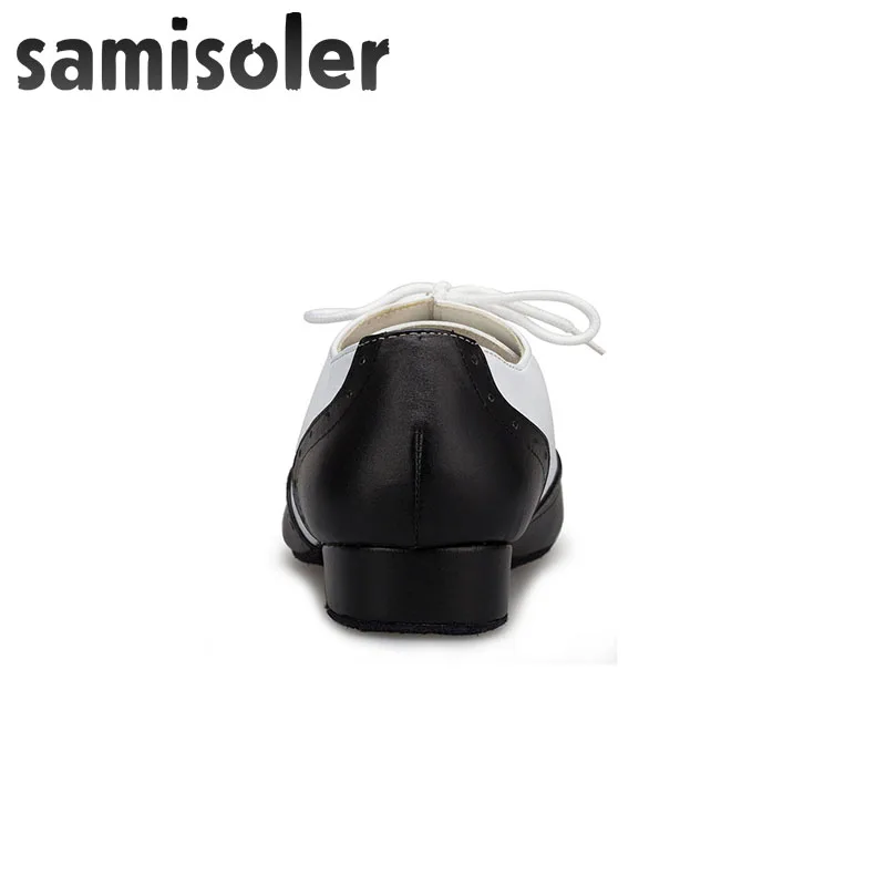 Мужские черные кожаные туфли Samisoler W для бальных танцев обувь современных на