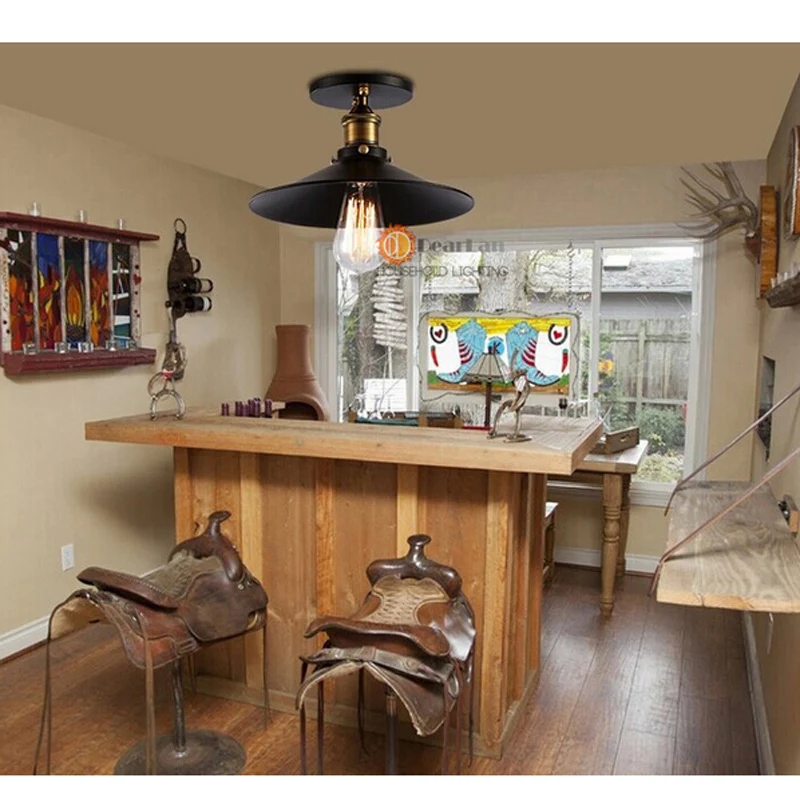 Винтажный потолочный светильник Эдисона E27 лампа в американском стиле железный