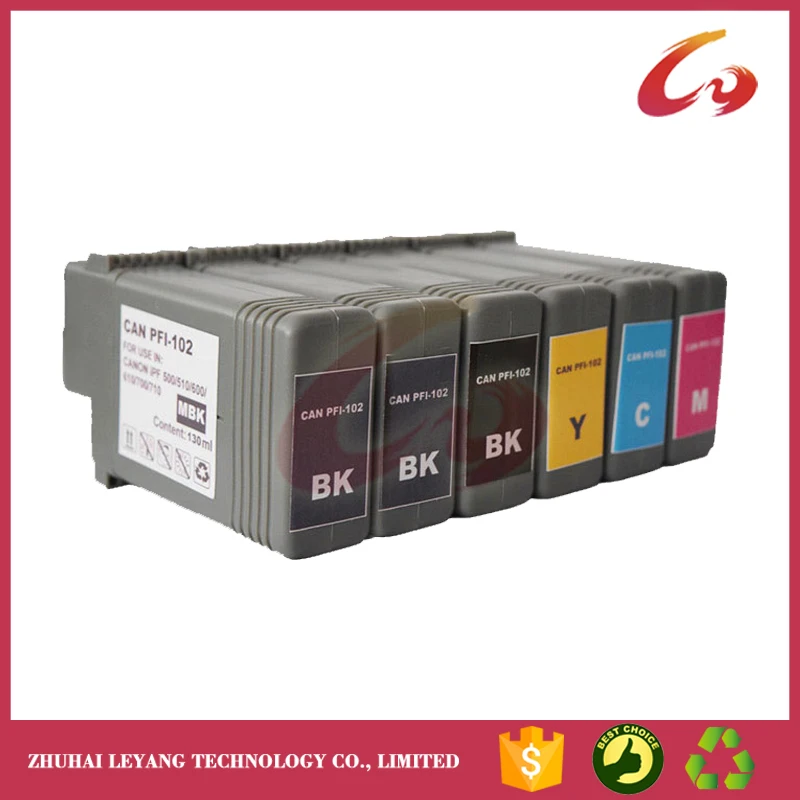 6PK 130 мл PFI-102 картридж для canon IPF500 IPF510 IPF600 IPF610 принтер совместимый с чипсами и