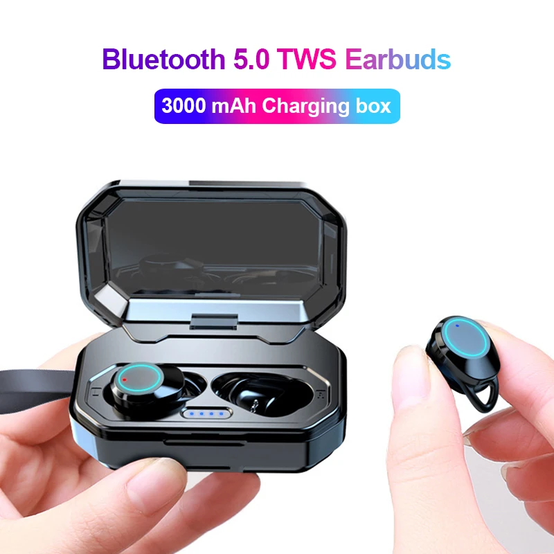 X6 Wireless Bluetooth Earphone Headset 3000mAh For Xiaomi iphone IPX7 Waterproof With Mic TWS Android True Earbuds|Наушники и