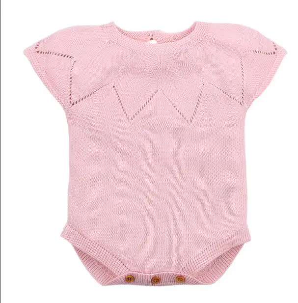 pink 82W342 Г. Одежда для маленьких девочек; осенний Вязаный комбинезон для малышей; кардиган для новорожденных девочек; свитер для мальчиков; Детский комбинезон с оборками для девочек - Цвет: pink 82W342