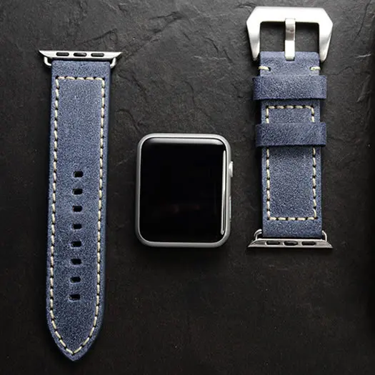 Blue Новейшие ремешки для часов из натуральной кожи для apple watch серии 1 2 3 iwatch Ремешки для наручных часов - Цвет ремешка: Blue