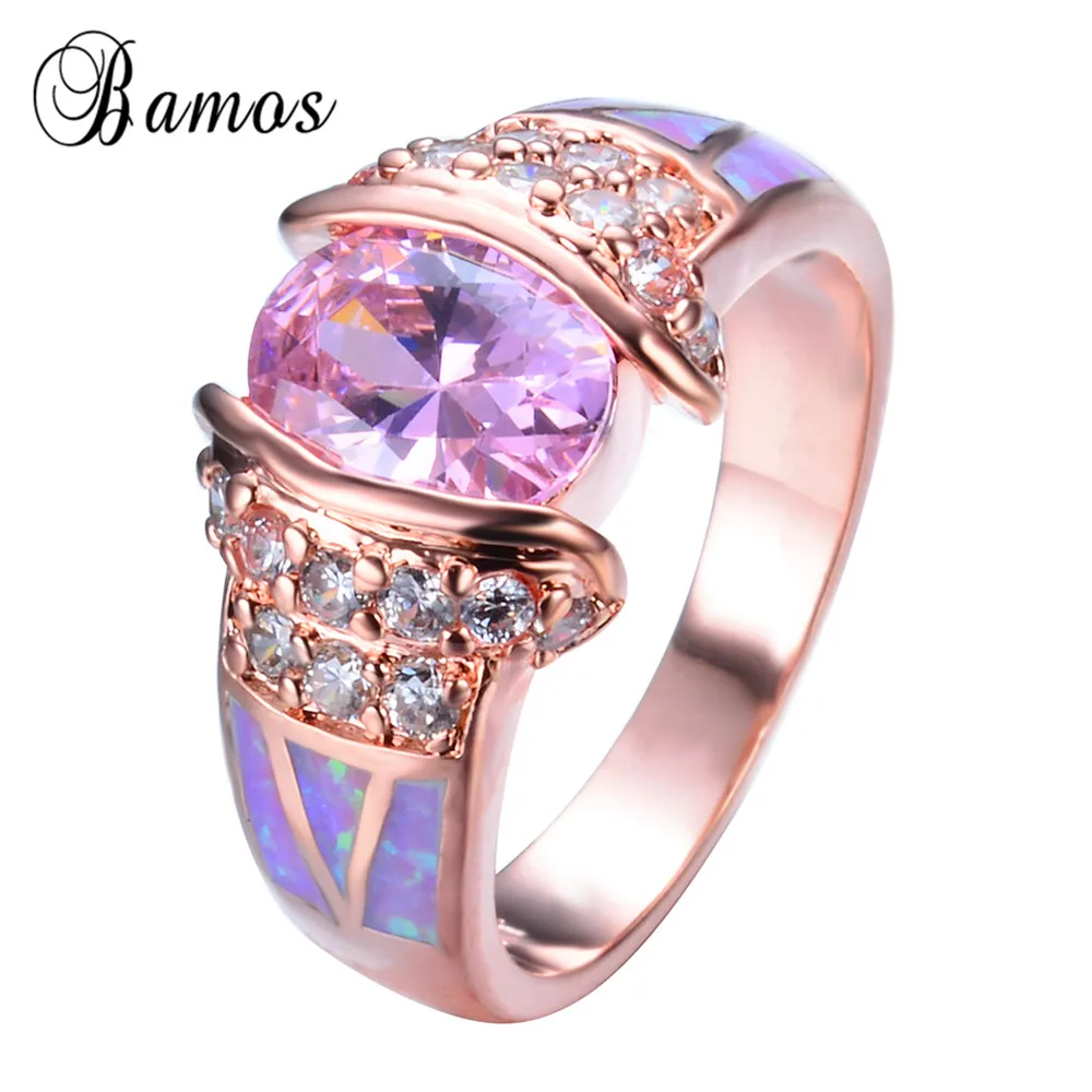 Женское кольцо с опалом розовое золото уникальный дизайн модные ювелирные