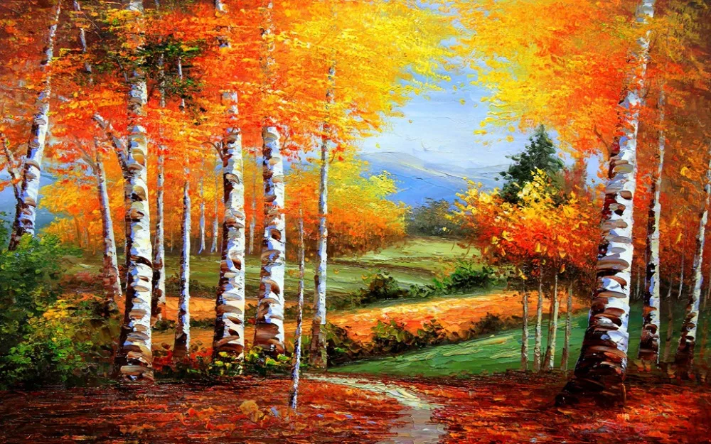 Занавески 3D на заказ для гостиной спальни осенние Ландшафтные деревья