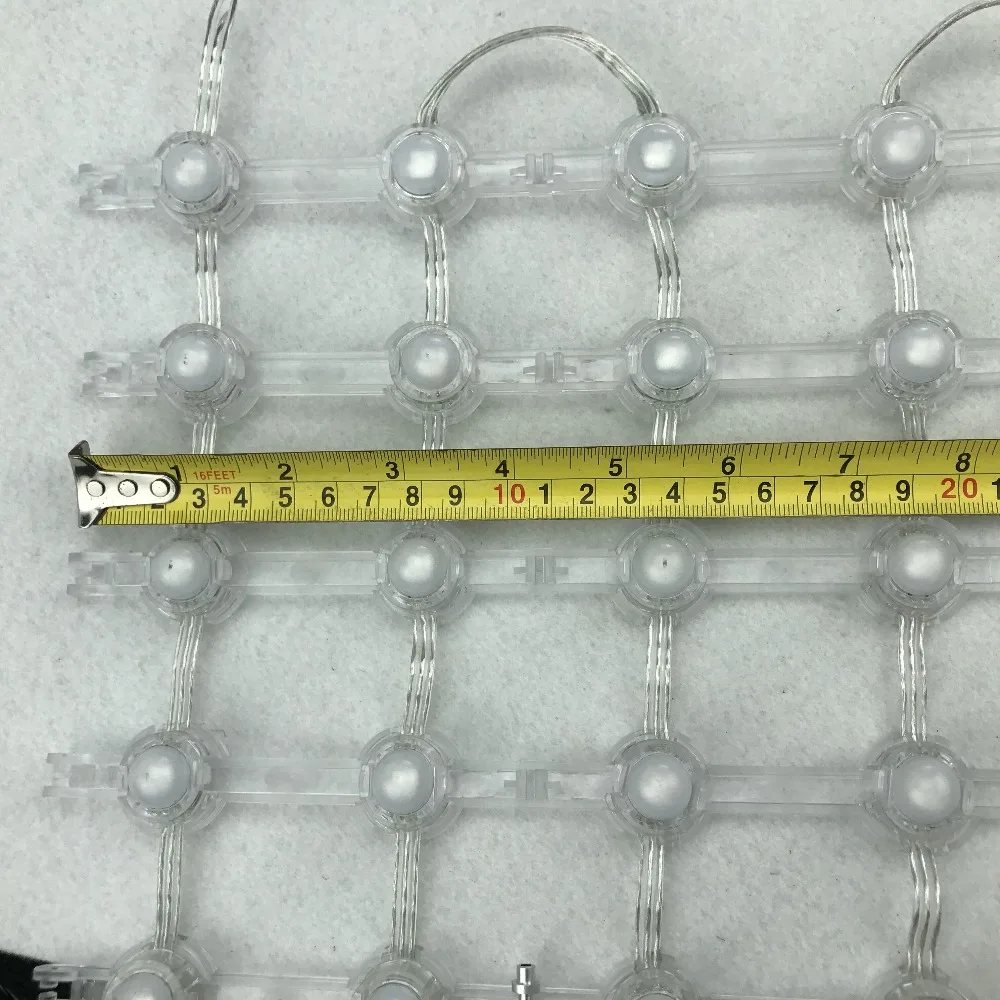 55 мм Шаг DC5V WS2811 IC 20 мм диаметр светодиодный пиксель матрица; IP68 Номинальная; Размер: 10 пикселей* 10 пикселей(50 см* 50 см); RGB полный цвет